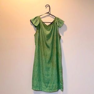Green w/White Confetti Print Size Medium Dress